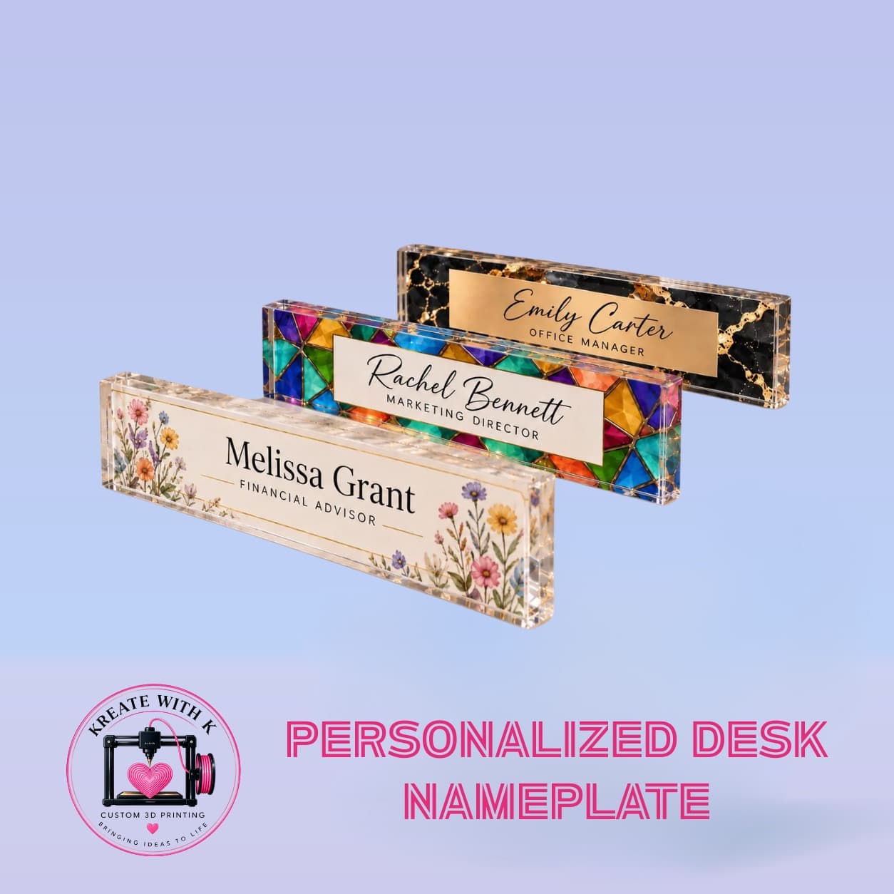 Personalized desk nameplate
